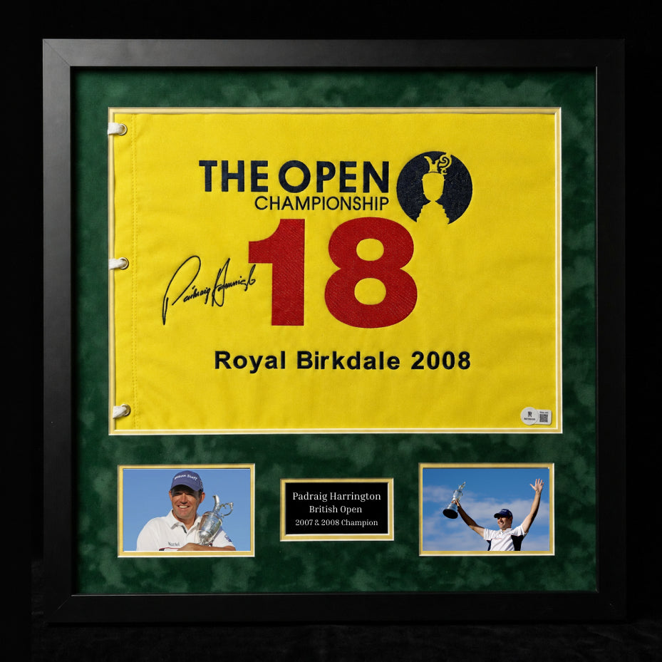 Padraig Harrington 2008 British Open Champion Golfer signed Flag